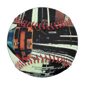 黄色とターコイズ 野球ボール (裏面)