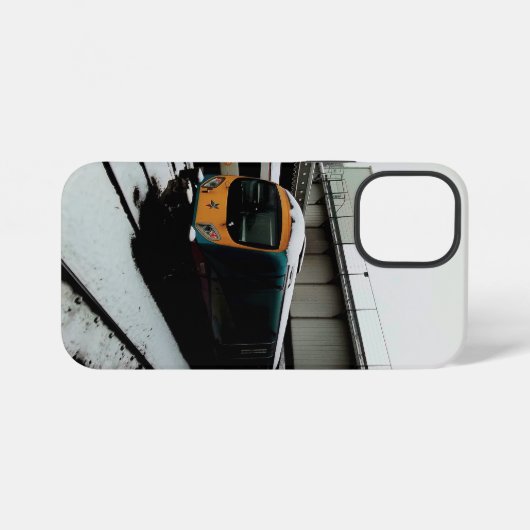 黄色とターコイズ iPhoneケース (裏面横)