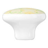 黄色とティール(緑がかった色)の美しいキャビネットの引き セラミックノブ (側面)