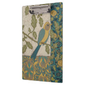黄色とティール(緑がかった色)の青い鳥が枝に止まる クリップボード (左)