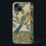 黄色とティール（緑がかった色）の青い鳥が枝に止まる iPhone 13ケース<br><div class="desc">この黄色絵画とティール（緑がかった色）の青い鳥の枝の美しいサイズは、任意のZazzle製品に完全にフィットする。コラージュインスパイアのChariklia Zarrisは多くのパターン、花と葉で構成され違うる。今日は手に入れろ！</div>