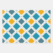 黄色とティール(緑がかった色)の青のタイのセット3 ラッピングペーパーシート (正面3)