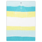 黄色とティール（緑がかった色）パーソナライズされた名のクリップボード クリップボード (裏面)