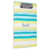 黄色とティール（緑がかった色）パーソナライズされた名のクリップボード クリップボード (右)