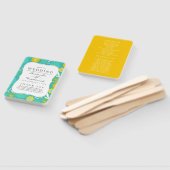 黄色とティール(緑がかった色)フローラ結婚式 プログラム ハンドファン (組立なし)