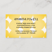 黄色とパターン(の模様が)ある黒の絵を描図形のパターン 名刺 (裏面)