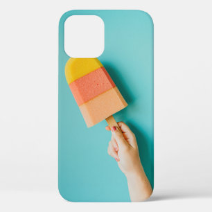 黄色とピンクのつららを持つ人 iPhone 12ケース