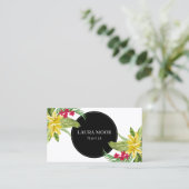 黄色とピンクのエキゾチックな花 名刺 (スタンド正面)