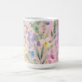 黄色とピンクのカラフルな花 コーヒーマグカップ (中央)