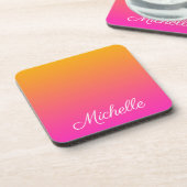 黄色とピンクのグラデーショングラデーション コースター (左側)