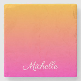 黄色とピンクのグラデーショングラデーション ストーンコースター