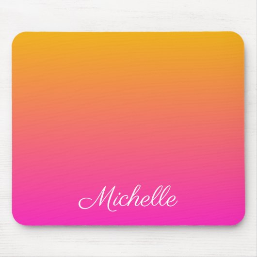 黄色とピンクのグラデーショングラデーション マウスパッド (正面)