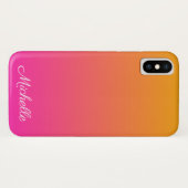 黄色とピンクのグラデーショングラデーション Case-Mate iPhoneケース (裏面(横))