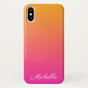 黄色とピンクのグラデーショングラデーション iPhone X ケース