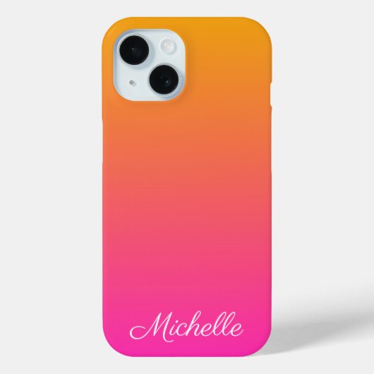 黄色とピンクのグラデーショングラデーション Case-Mate iPhoneケース (裏面)