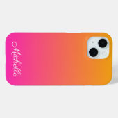 黄色とピンクのグラデーショングラデーション Case-Mate iPhoneケース (裏面 (横))