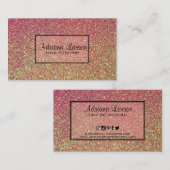 黄色とピンクのグリッターパターン 名刺 (正面/裏面)