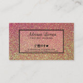 黄色とピンクのグリッターパターン 名刺 (裏面)