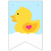 黄色とピンクのゴムダッキー(アヒルちゃん) バンティングフラッグ (第1の旗)