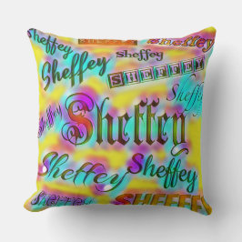 黄色とピンクのシェフィー クッション