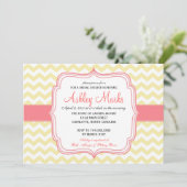 黄色とピンクのチェベロンの招待 招待状 (スタンド正面)