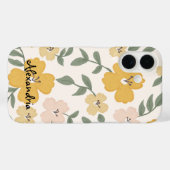 黄色とピンクのハイビスカスの花植物園 Case-Mate iPhoneケース (裏面 (横))