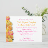 黄色とピンクのバラの招待 招待状 (スタンド正面)