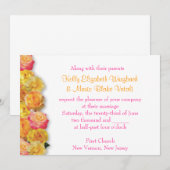 黄色とピンクのバラの招待 招待状 (正面/裏面)