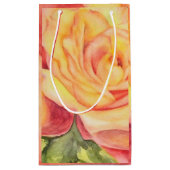 黄色とピンクのバラ花 スモールペーパーバッグ (裏面)