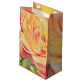 黄色とピンクのバラ花 スモールペーパーバッグ (裏面アングル)