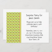 黄色とピンクのパーティの招待状 招待状 (正面/裏面)