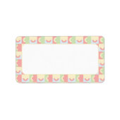 黄色とピンクの住所 シール (正面)