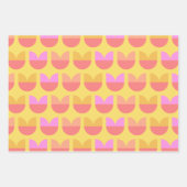 黄色とピンクの可愛い幾何学模様 ラッピングペーパーシート (正面3)