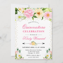 黄色とピンクの夏の花写真キンセアニェラ 招待状