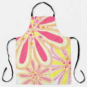 黄色とピンクの春の花 エプロン (正面)