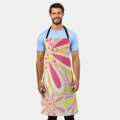 黄色とピンクの春の花 エプロン (着用した状態)