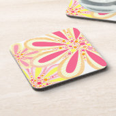 黄色とピンクの春の花 コースター (左側)