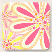 黄色とピンクの春の花 コースター (正面)