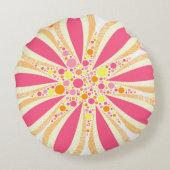 黄色とピンクの春の花 ラウンドクッション (裏面)