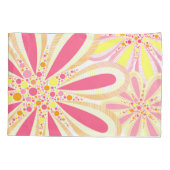 黄色とピンクの春の花 枕カバー (裏面)