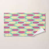 黄色とピンクの楕円 バスタオルセット (ハンドタオル)