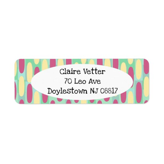 黄色とピンクの楕円 ラベル (正面)