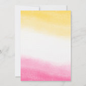 黄色とピンクの水彩エレガントウェディング 招待状 (裏面)