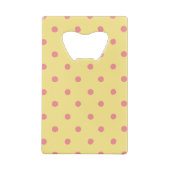 黄色とピンクの水玉模様 クレジットカード栓抜き (裏面)