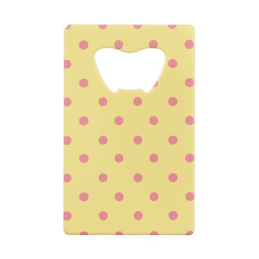 黄色とピンクの水玉模様 クレジットカード栓抜き (裏面)