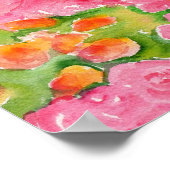 黄色とピンクの牡丹の花束 ポスター (角)