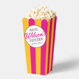 黄色とピンクの特別イベント映画ナイトポップコーン フェイバーボックス
