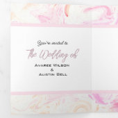 黄色とピンクの絞り染め 三つ折り招待状 (内部最初)