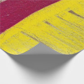 黄色とピンクの絵を描壁 ラッピングペーパー (角)