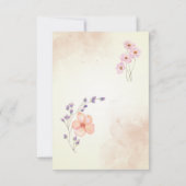 黄色とピンクの花の招待返信カードです。 出欠カード (裏面)